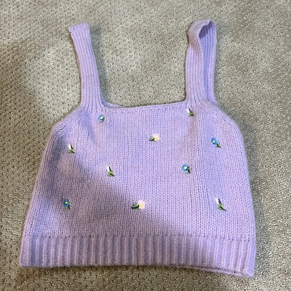 English Factory Women's Embroidered Knit Top lilac